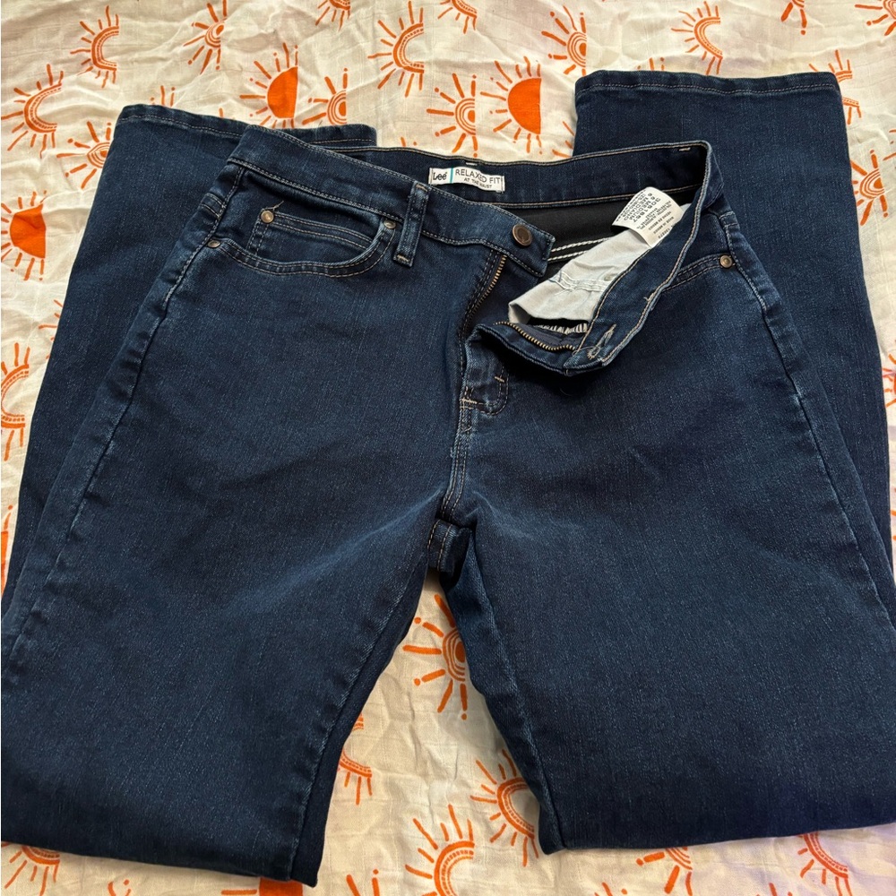 Lee Dark Blue Straight Leg Jeans